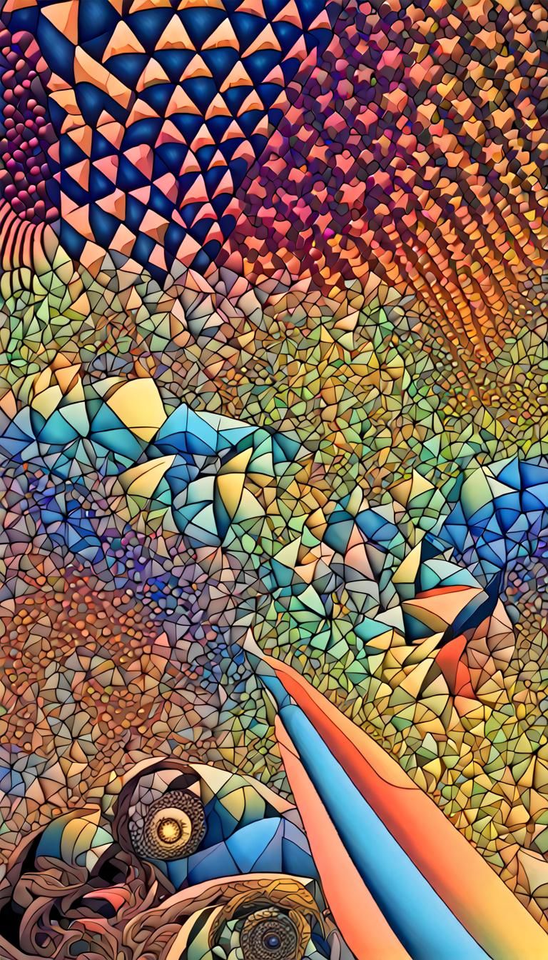 Neon Prismatic Fractal Vista in 3D