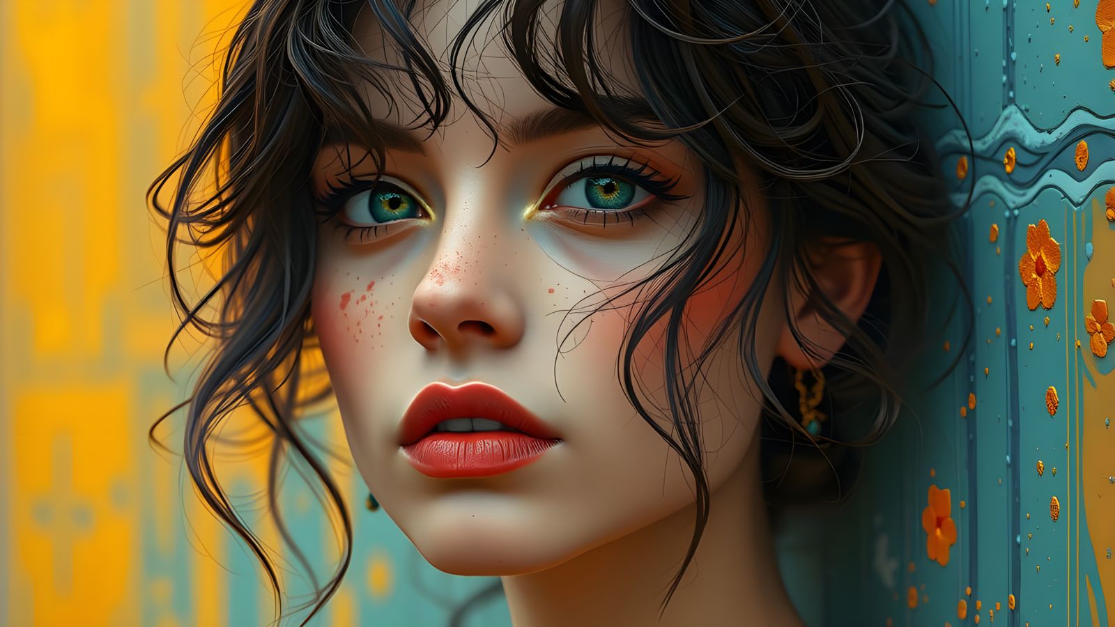 Ethereal Goddess in Vibrant Hyperrealistic Art