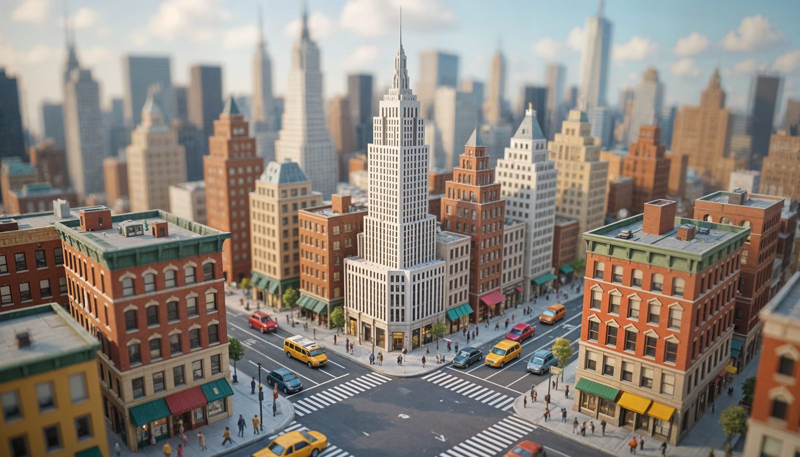 New York City Street Scene in Tilt-Shift Effect