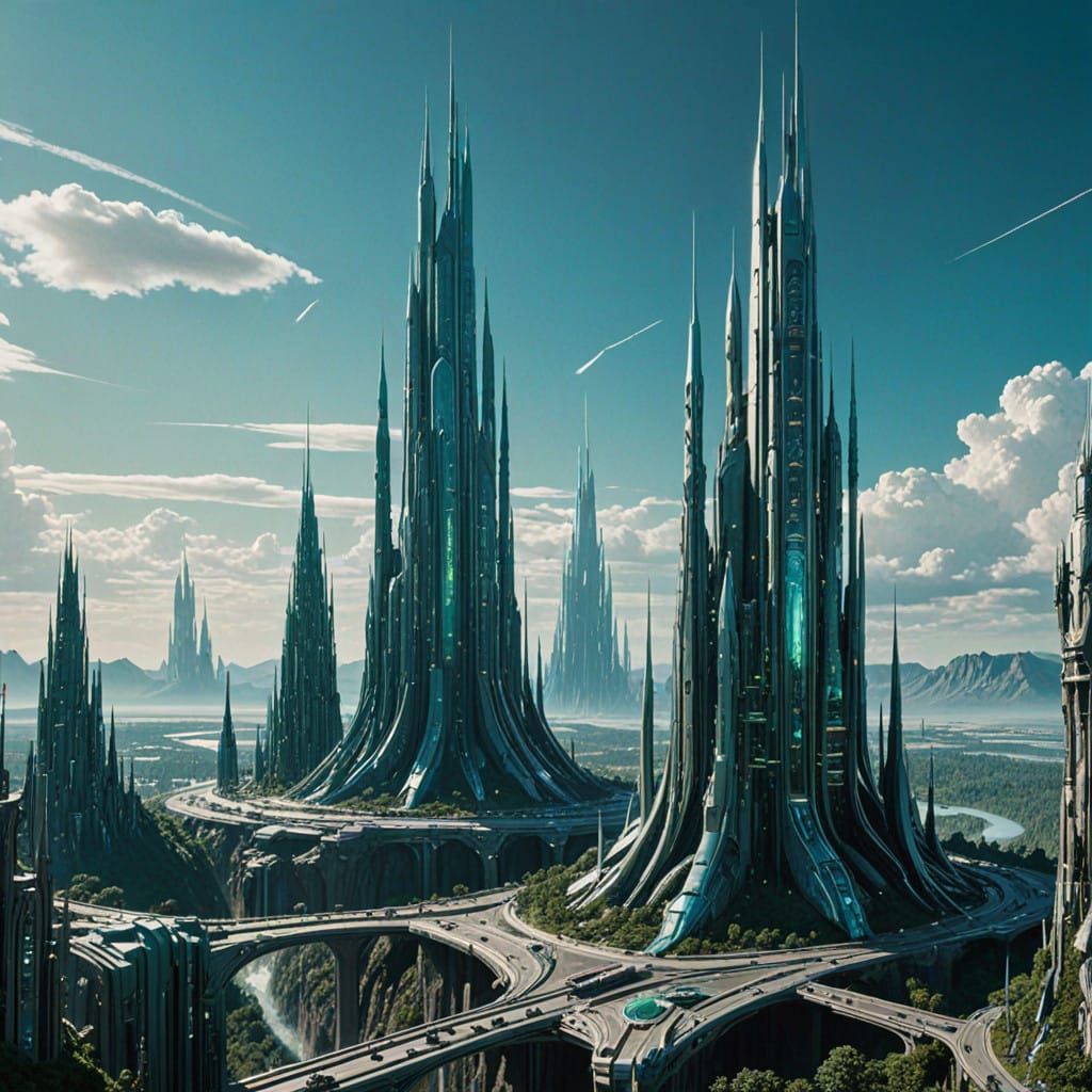 Spires of Harmony in a Futuristic Utopia