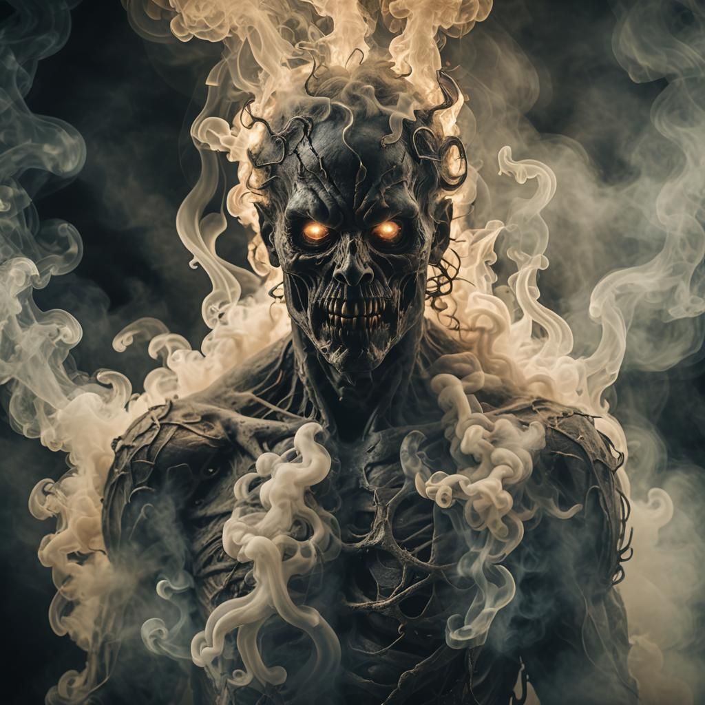 Mysterious Smoke Entity Illuminated by Ethereal Glow