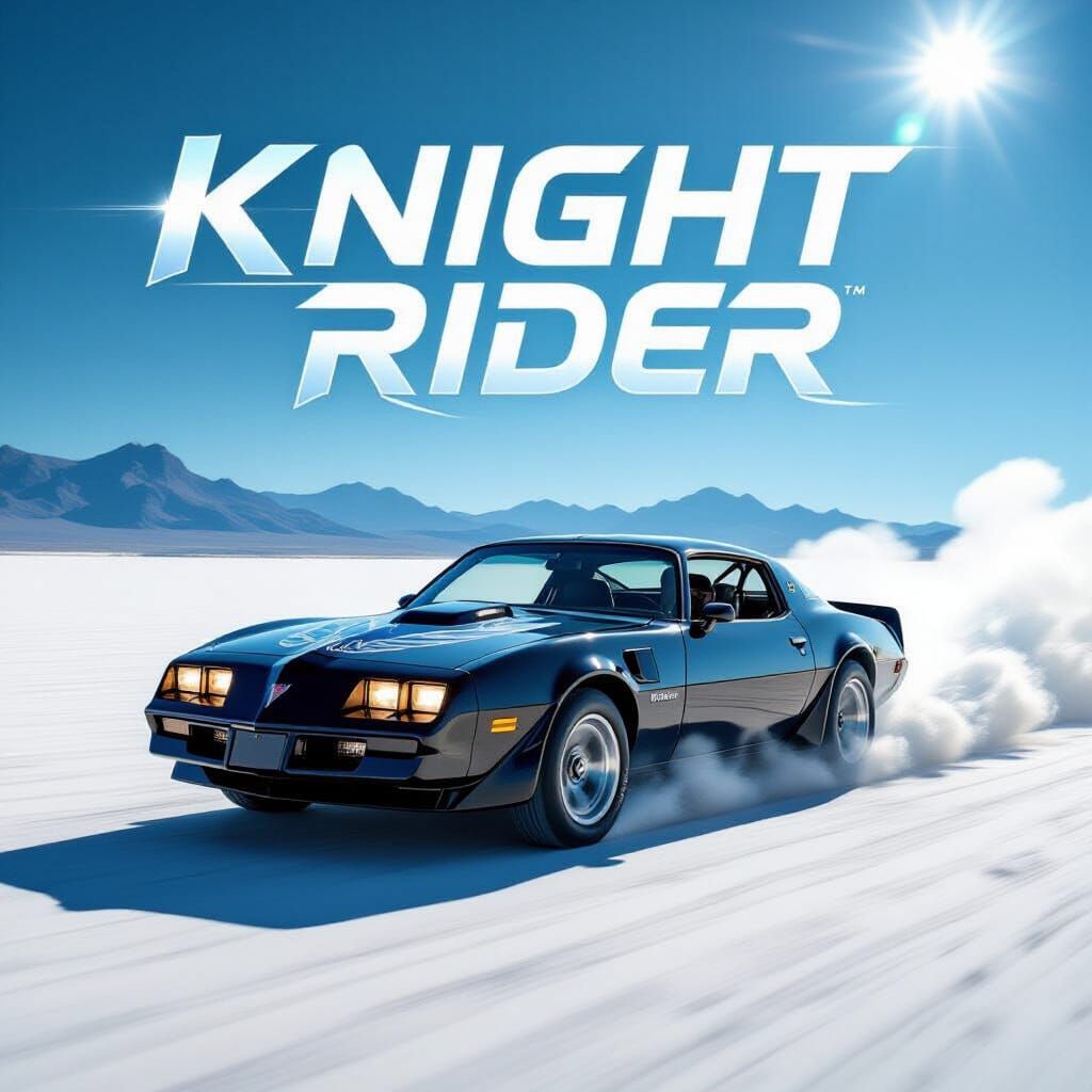 Knight Rider Trans Am Races Across Salt Flats