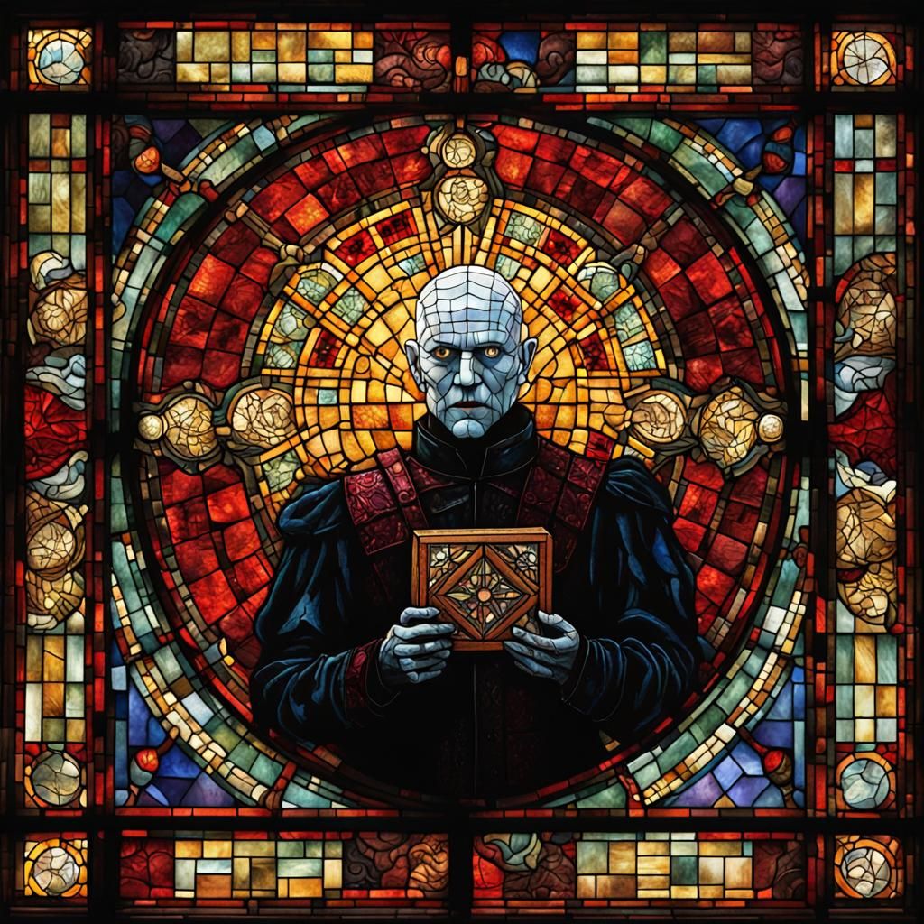 Pinhead Rises from Hell in Vibrant Stained-Glass Masterpiece