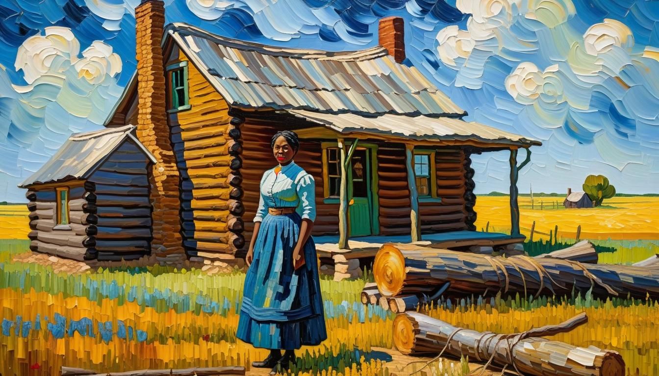 19th Century American West Woman in Post-Impressionist Oil P...