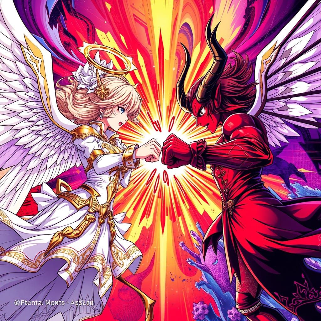 Ethereal Combatants Clash in Vibrant Anime-Inspired Explosio...