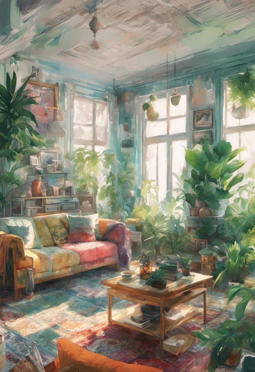 Tropical Bohemian Oasis in Vibrant Color