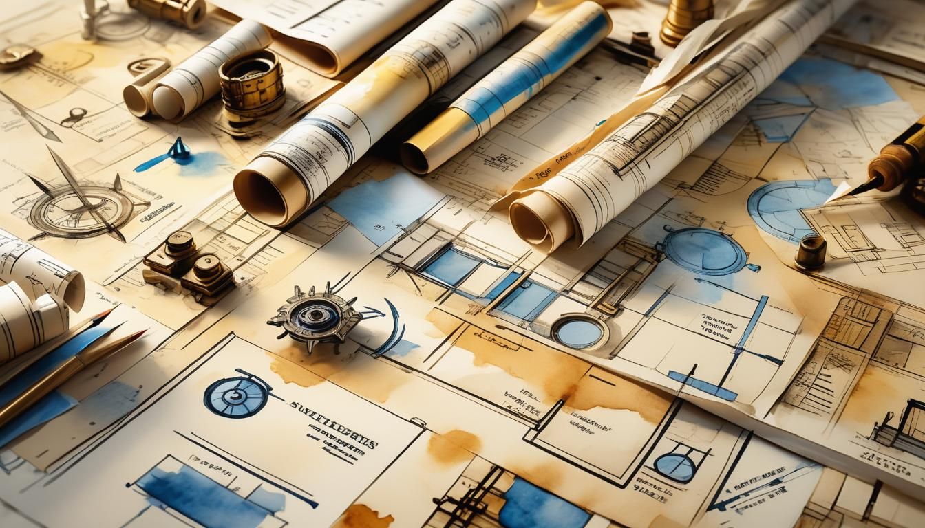 Fantastical Locations Blueprints in Warm Golden Lighting