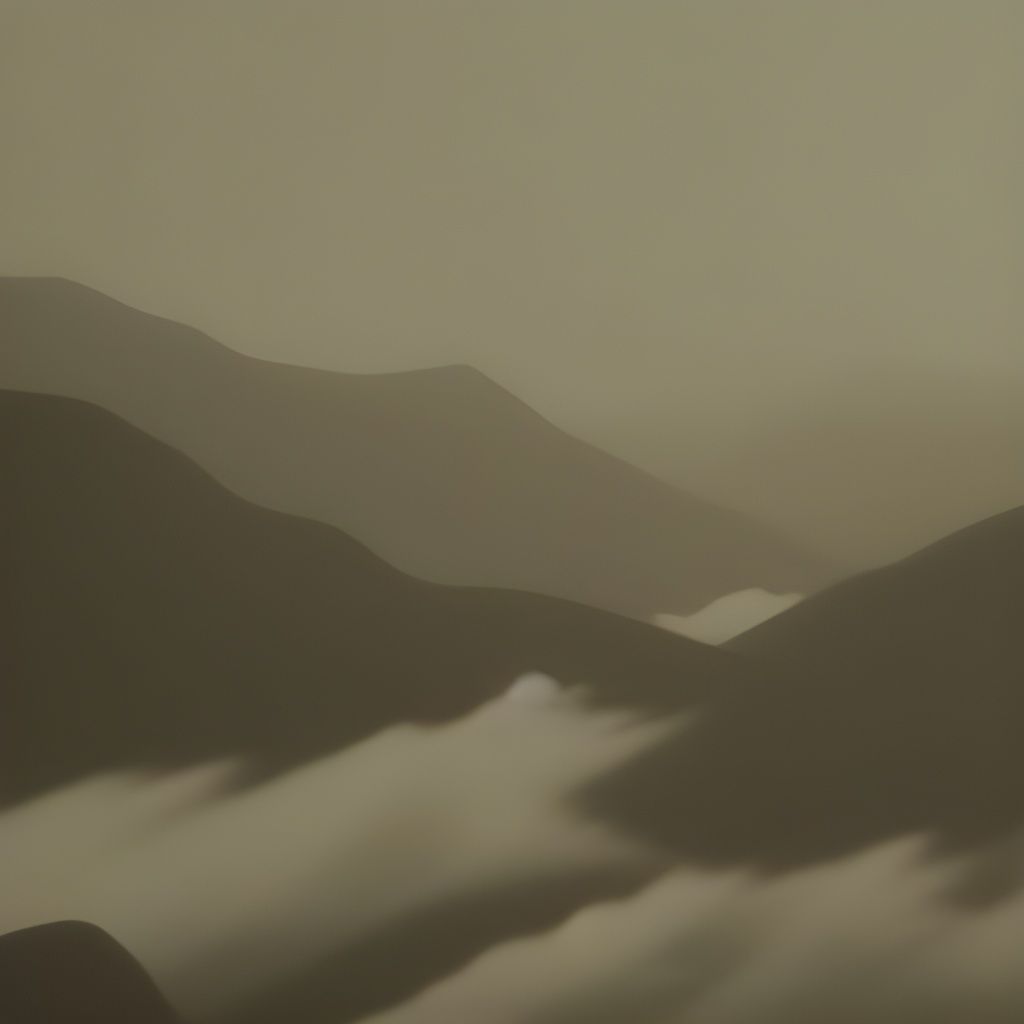 Misty Mountain Landscape in Vintage Sepia Tone