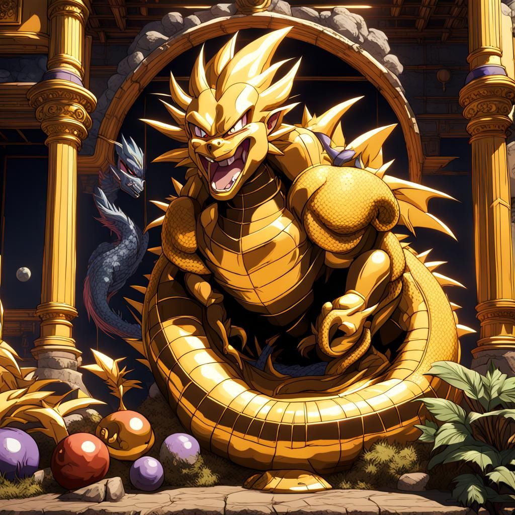 Epic Dragon Ball GT Fantasy Scene in Vibrant Matte Painting...