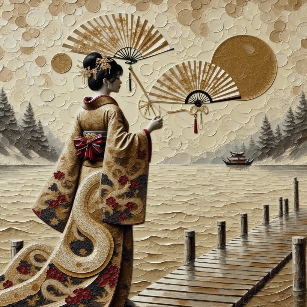 Serpent Kimono: Surreal Double Exposure Art