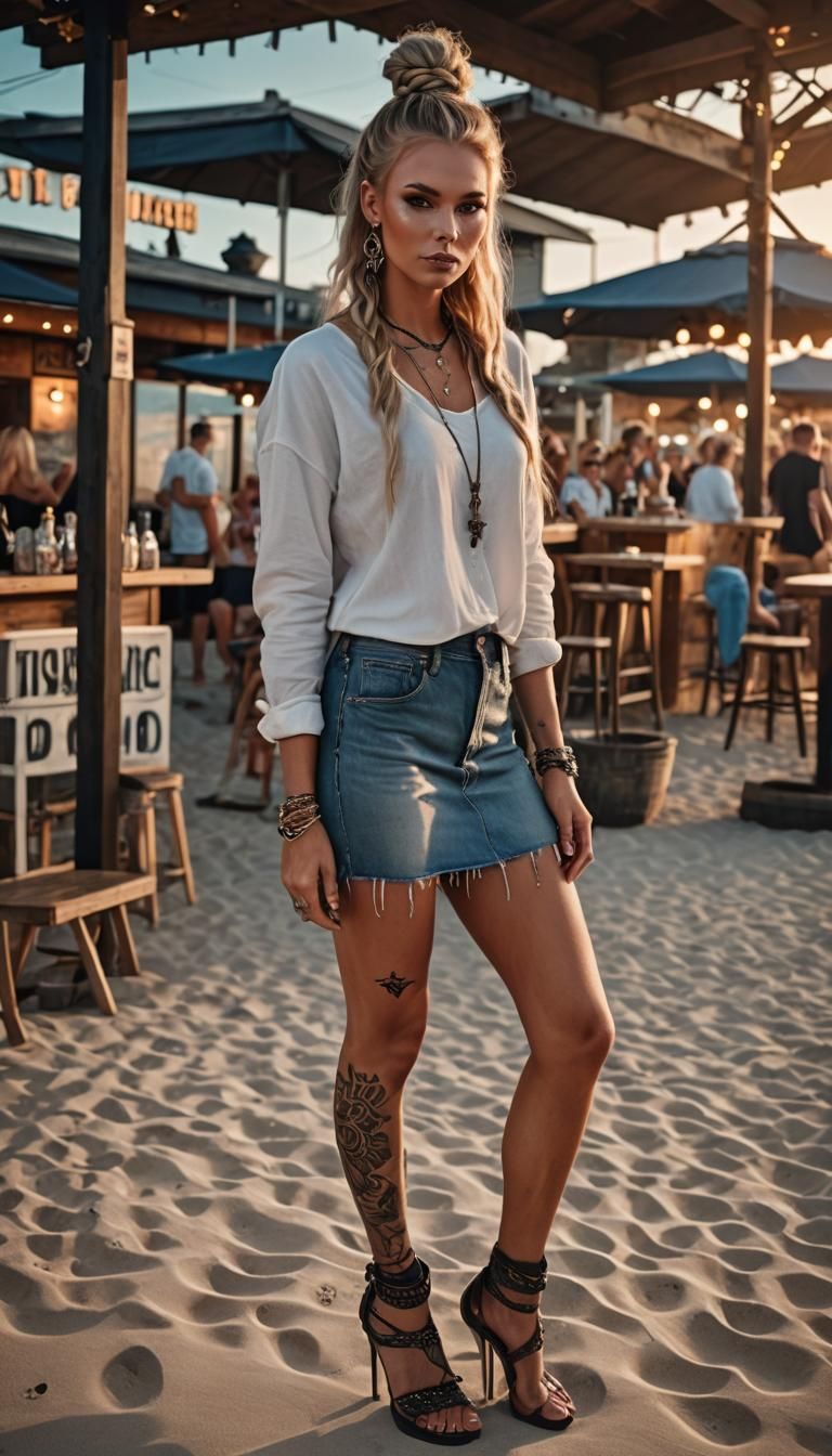 Glamorous Nordic Beauty in a Cold Evening Light