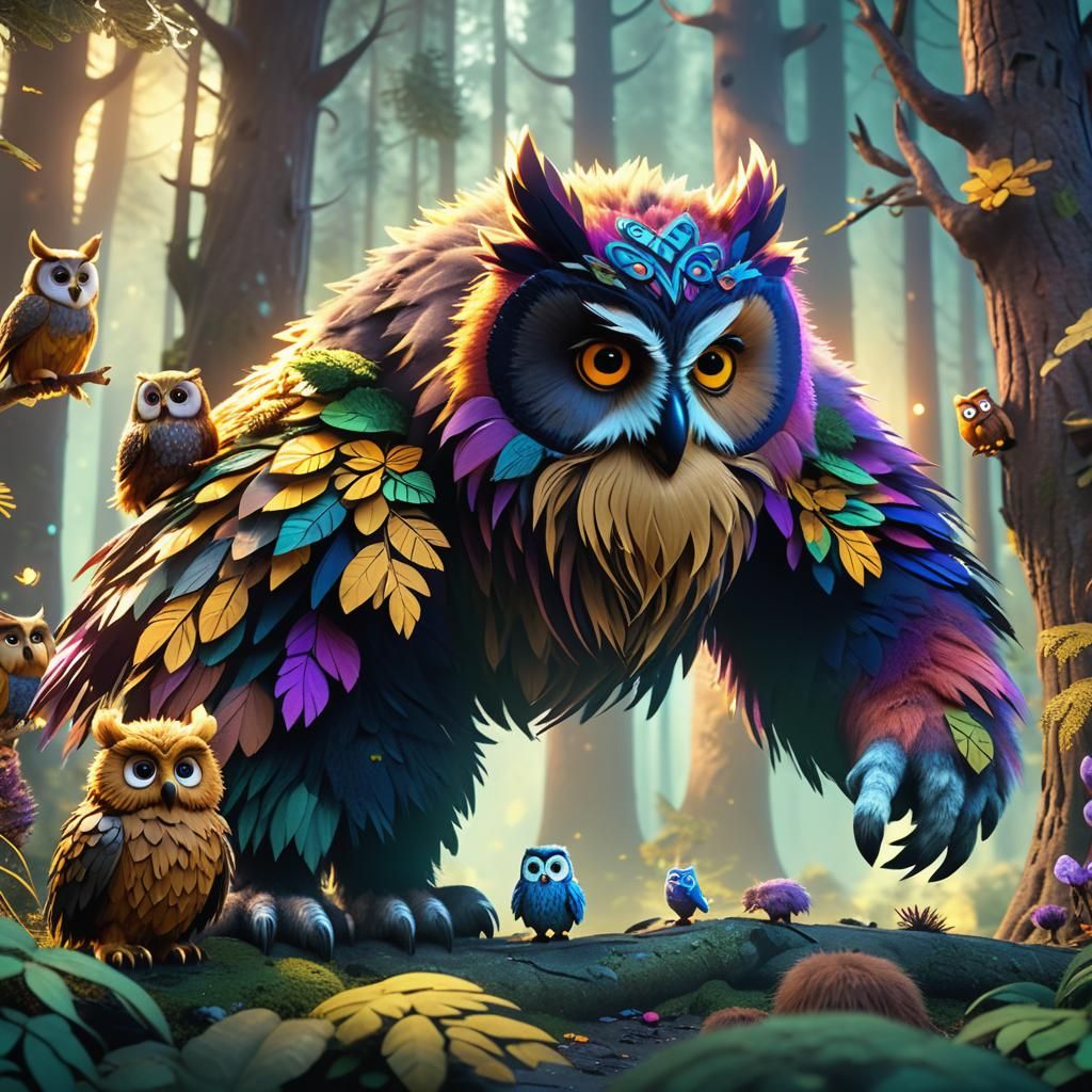 Fantastical Forest Gathering in Dreamlike Illumination