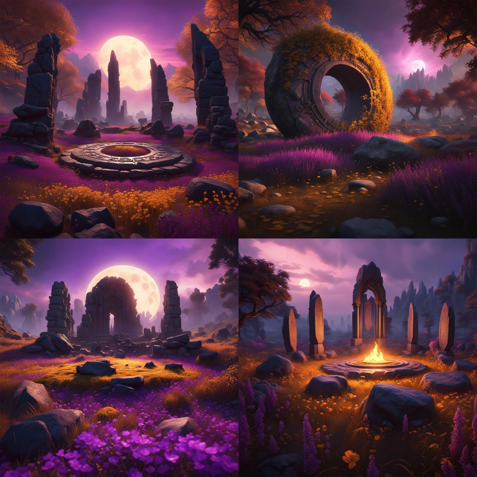 Ethereal Stone Circle in Dark Fantasy Concept Art