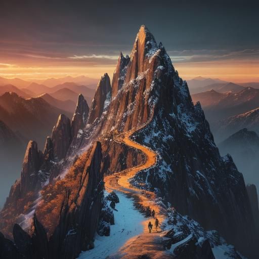Epic Athletes Overcome Mountains in Digital Masterpiece