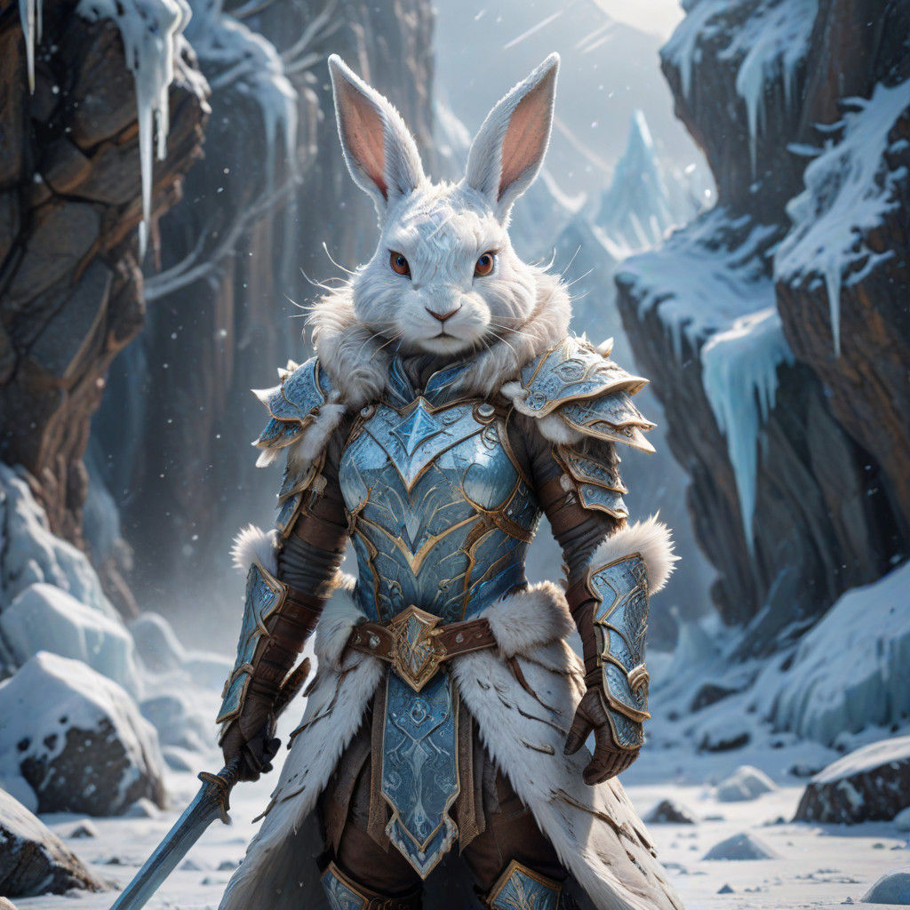 Warrior Rabbit in Arctic Armor