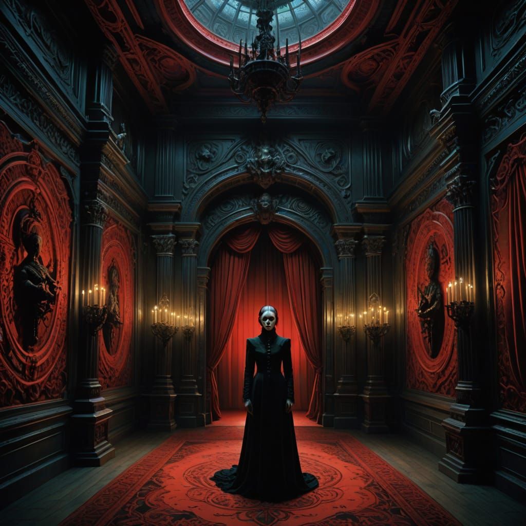 Eerie Ballet Chamber in Dark Baroque Style
