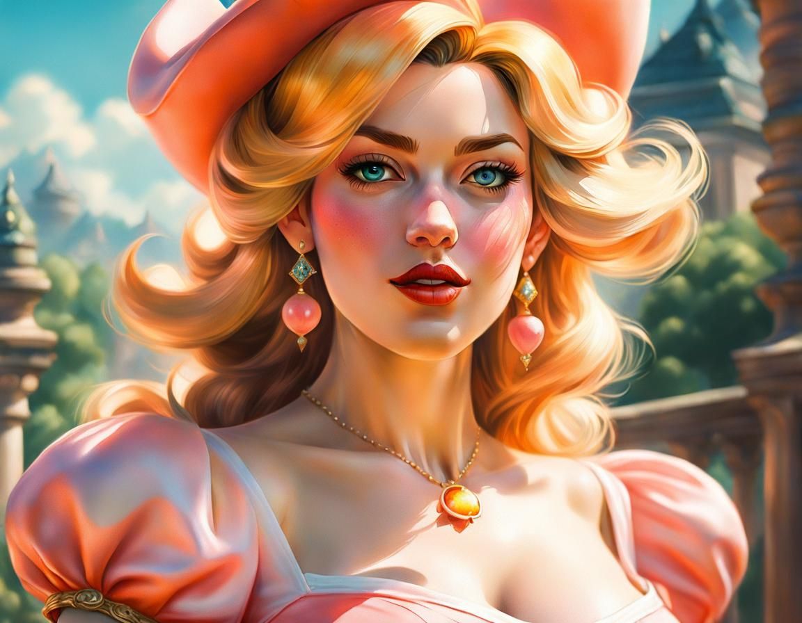 Princess Peach with a pregnant belly - 09