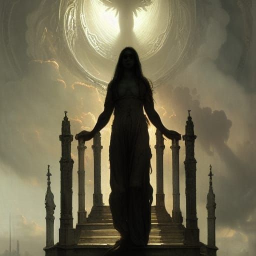 Gothic Cityscape in Dark Romantic Style