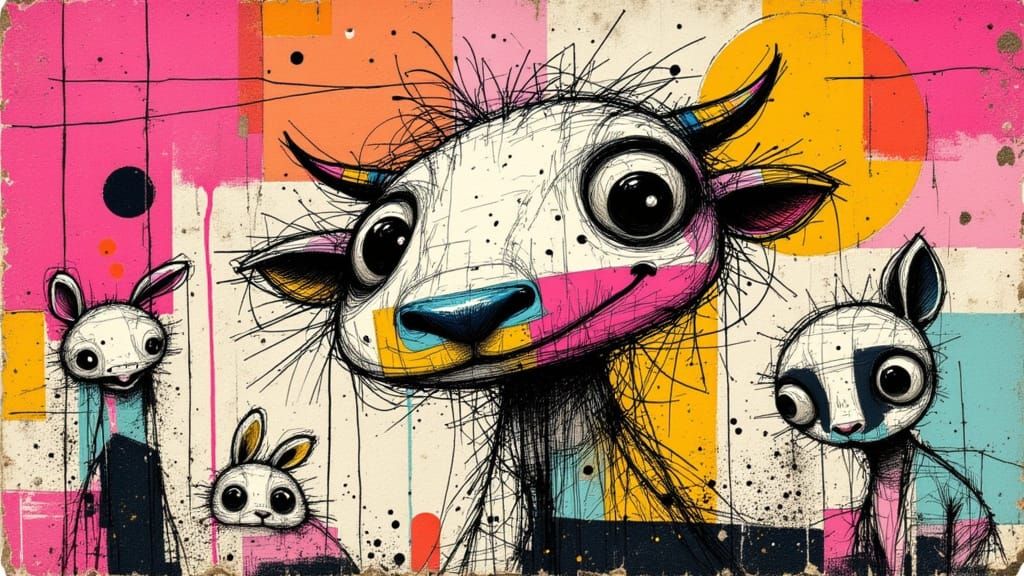 playful neo-expressionist animals