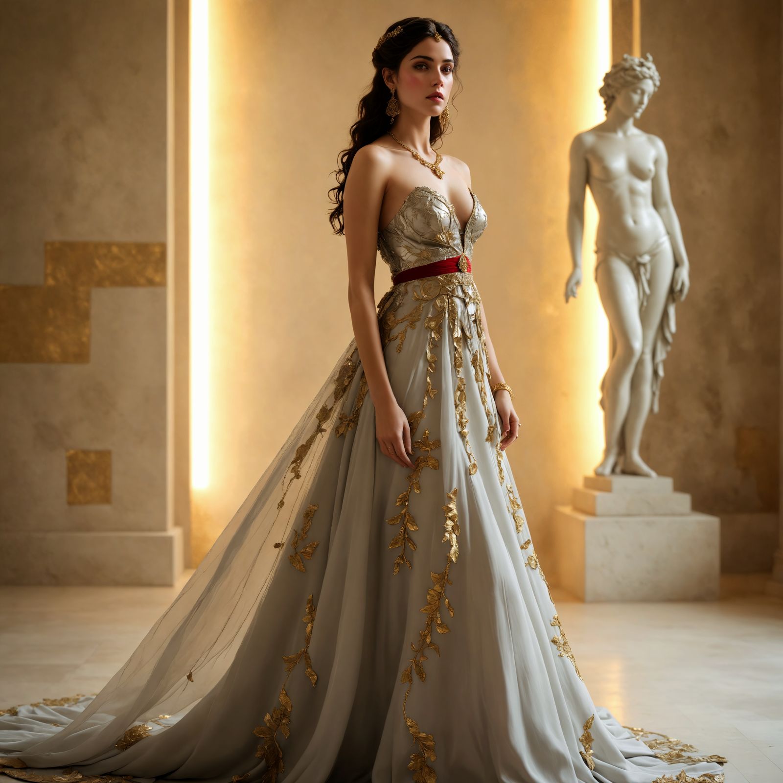Ethereal Goddess in Baroque-Inspired Splendor