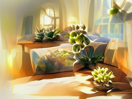 Succulents Bask in Warm Sunlit Sanctuary