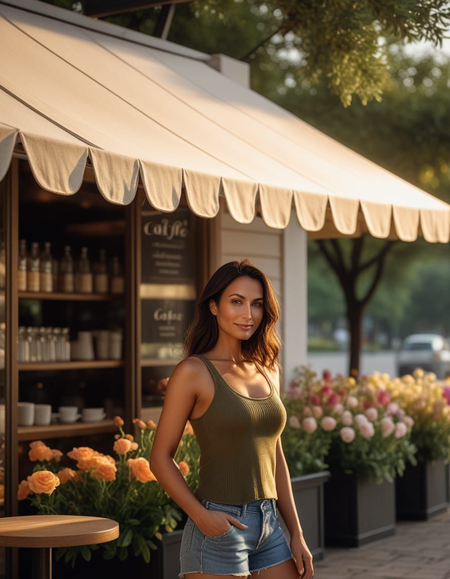 Romantic Realism Portrait of Woman in Park