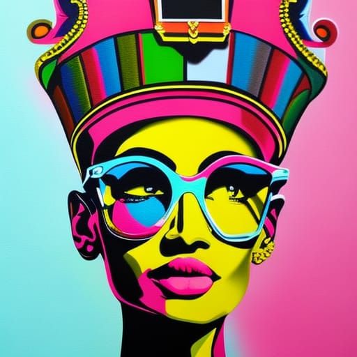 Graffiti Nefertiti in Ray-Ban Sunglasses with Bubblegum