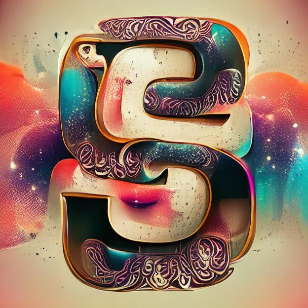 Gothic Psychedelic Typography - Elegant Uppercase S