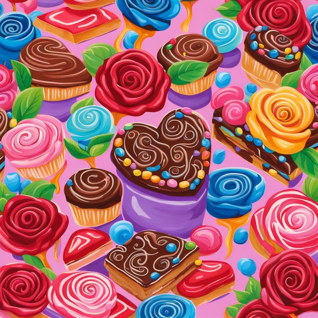 Chocolates and roses for my sweetheart vibrant colors Candyl...