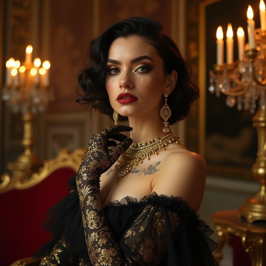 Ethereal Noble in Golden Elegance