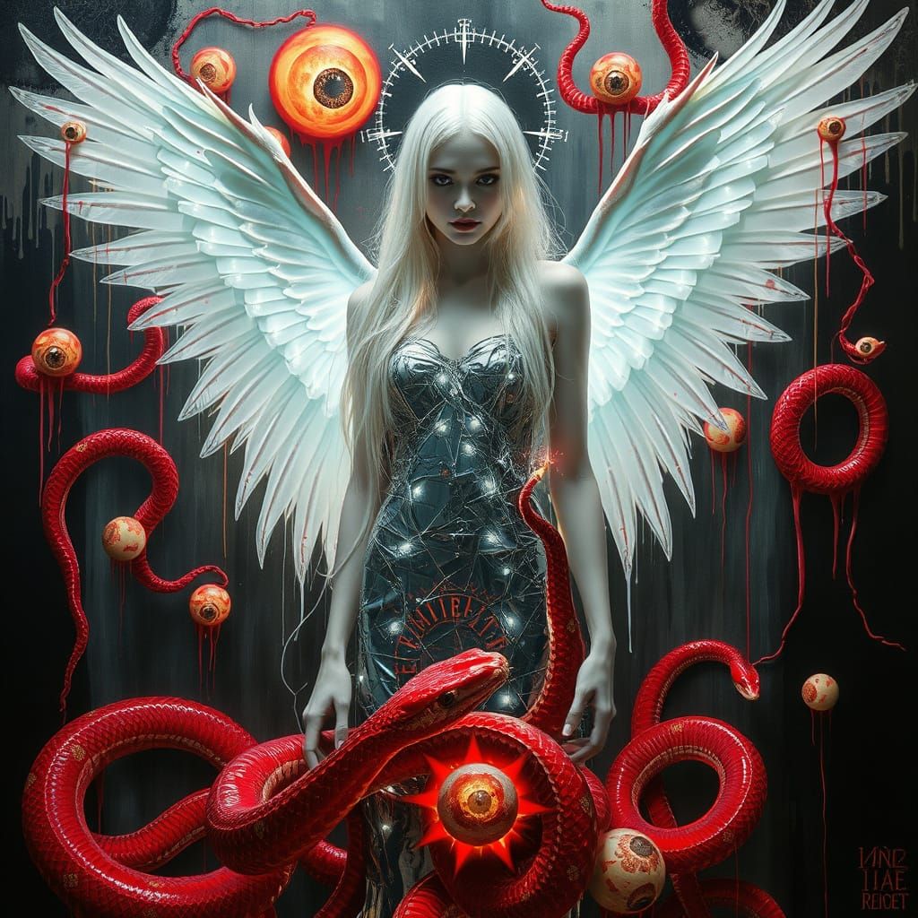 Surreal Goddess in Shattered Mirror Dress