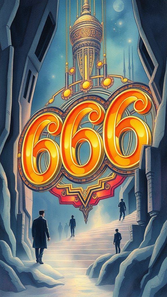 A Futuristic Scene with a Glowing Secret Code in Art Nouveau...