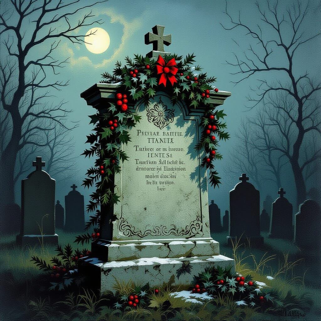 Victorian Christmas Tombstone in Gaudier-Brzeska Style