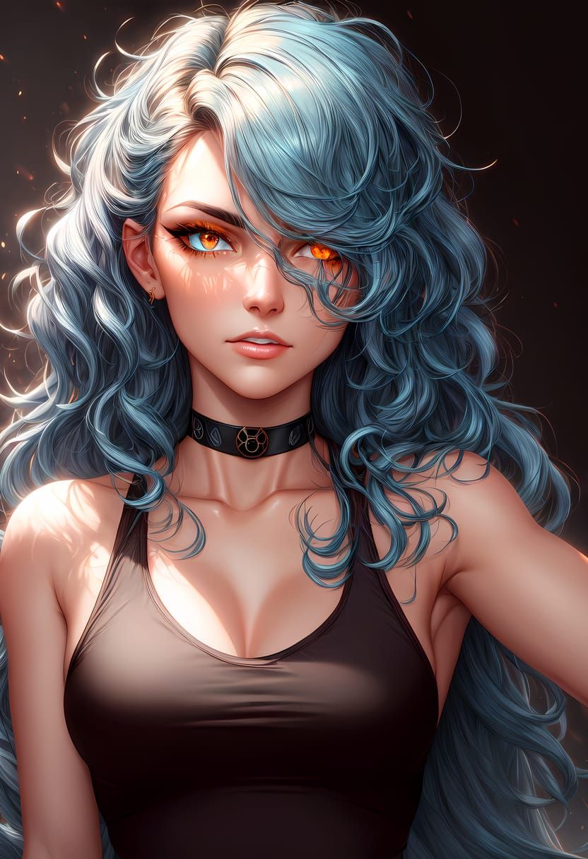 Surreal Goth Character Studies in a Distressed Digital Art S...