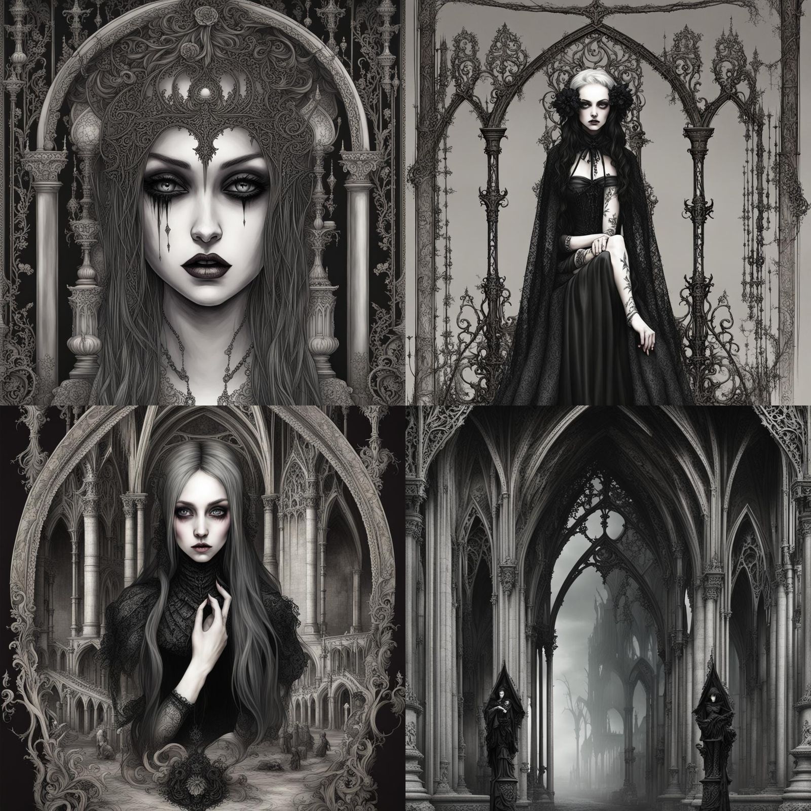 Gothic Art Masterpiece in Dark Romantic Style