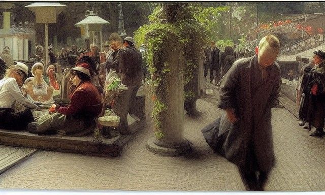 Elderly People Gather Around a Lantern