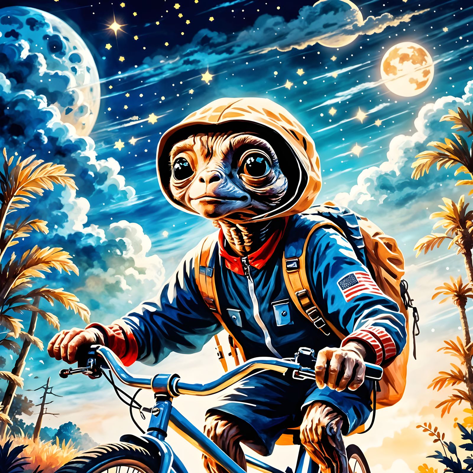 E.T. in a Fantastical Alien Landscape