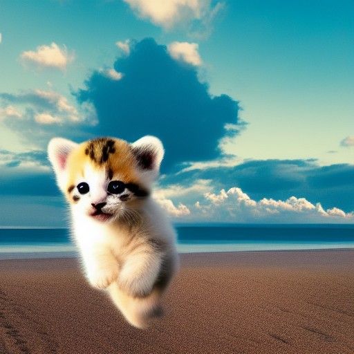 Cute Hybrid Creature Soars Over Idyllic Beach
