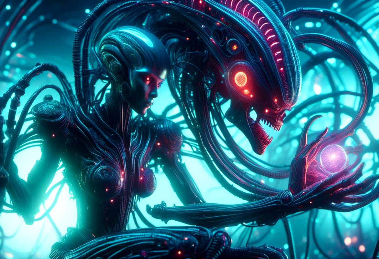 NAUGHTY ALIENS PLOTTING THE DESTRUCTION OF NEON CITY ILLINOI...