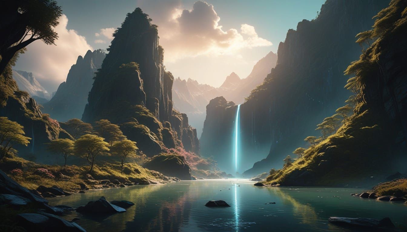 Futuristic Oasis in Holographic Minimalism