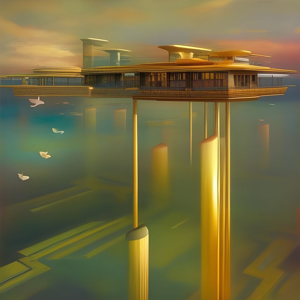 Thriving Submarine City in Steamnouveau Style