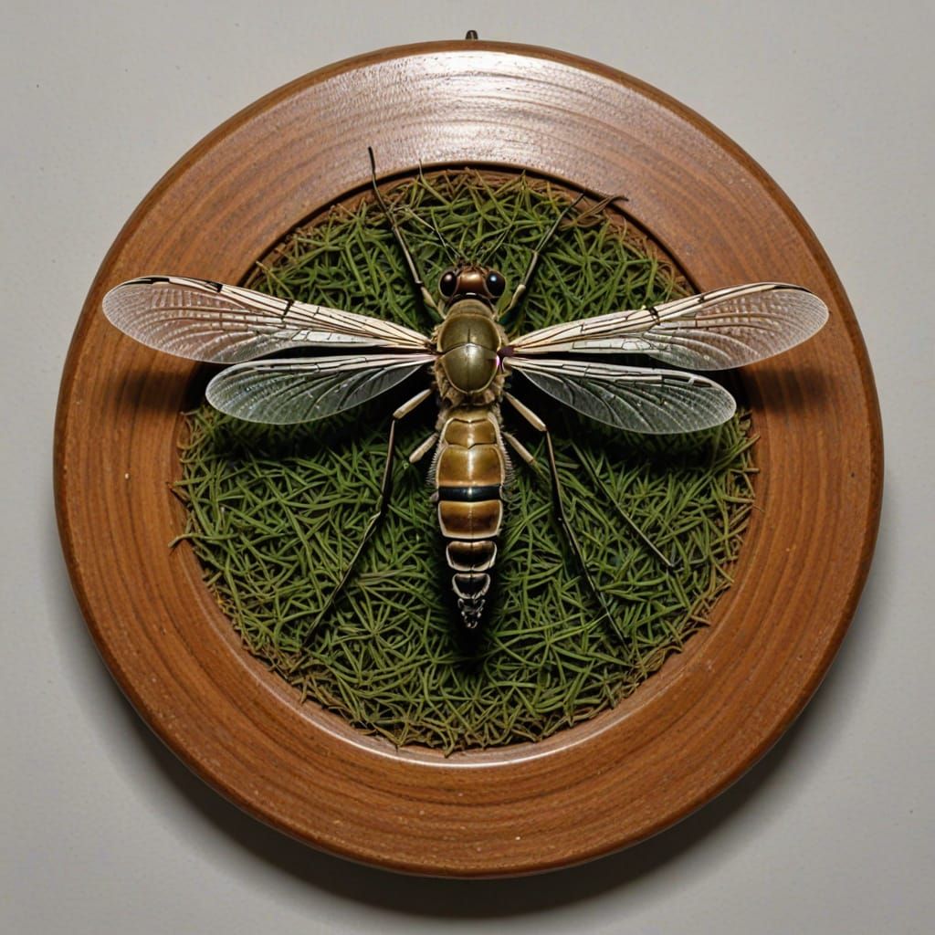 Mounted mosquito head hunting trophy
