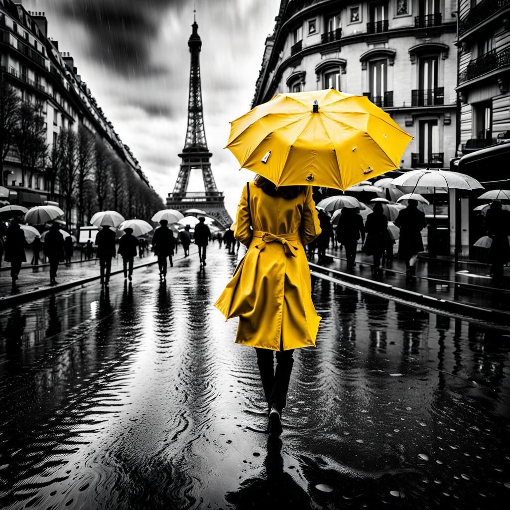 Breathtaking Parisian Evening in Selective Color