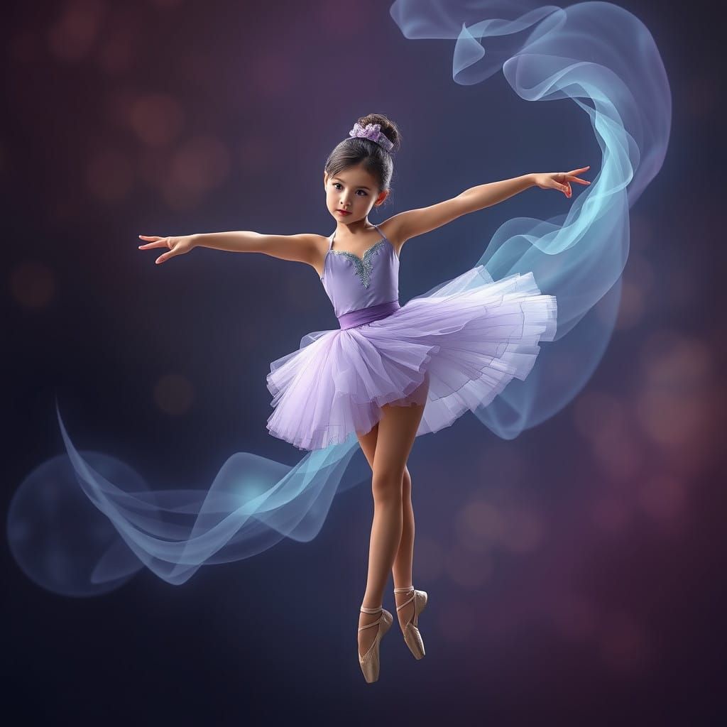 Ethereal Ballet Dancer in Lavender and Mint Tutu