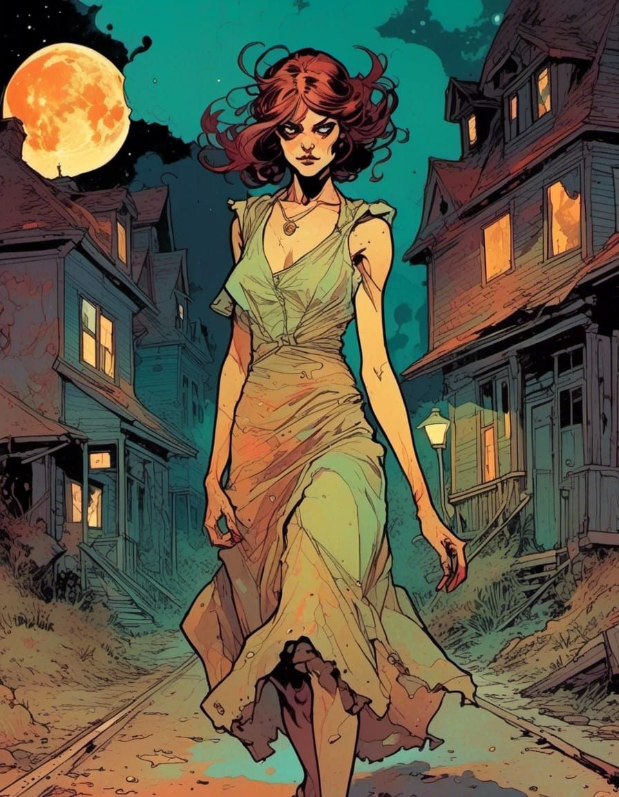 Furious Sorority President Under Sinister Moonlit Skies