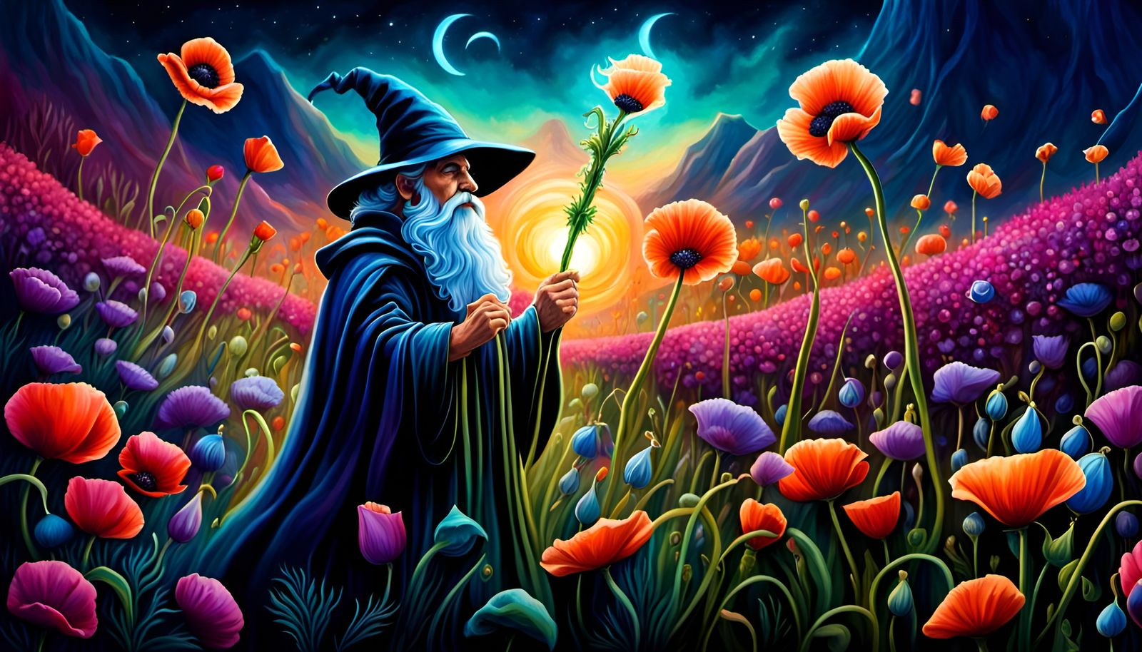Merlin The Wizard Casting A Psychedelic Spell To Officially Start Spring Time (Continued)