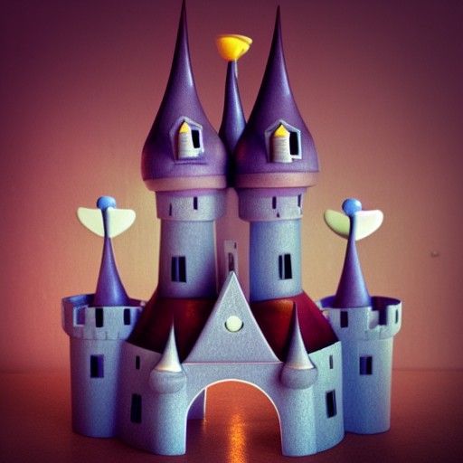 Whimsical Castle in Pastel Hues