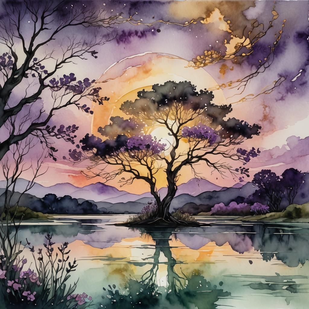 Yesterday challenge - Minimalist watercolor