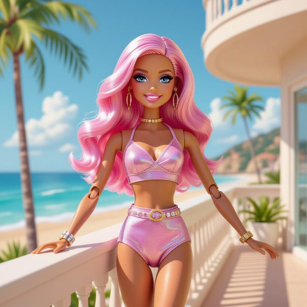 Rainbow High Doll at Malibu Barbie Dream House