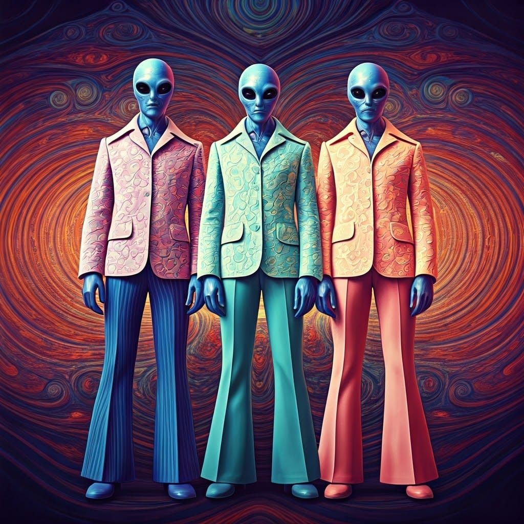 Vibrant Cosmic Aliens in Rave 1970s Fashion
